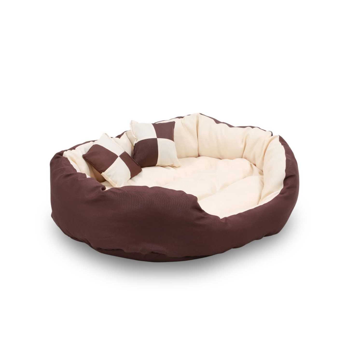 Happycare Textiles Durable Oval Bolster Cat Dog Bed
