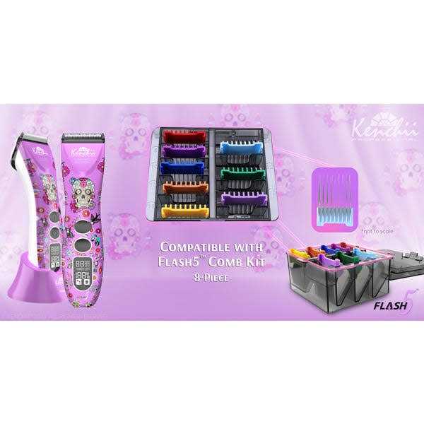Kenchii Flash5 5-in-1 Digital Cordless Clipper Purple/Skull