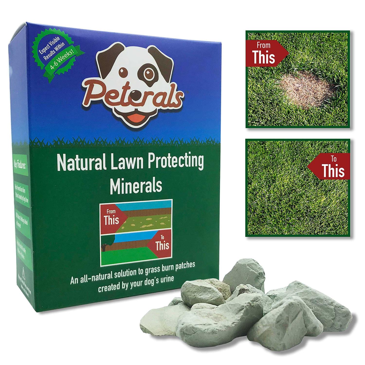 Peterals Natural Mineral Rocks to Prevent Lawn Grass Burn Yellow Patches from Dog Urine
