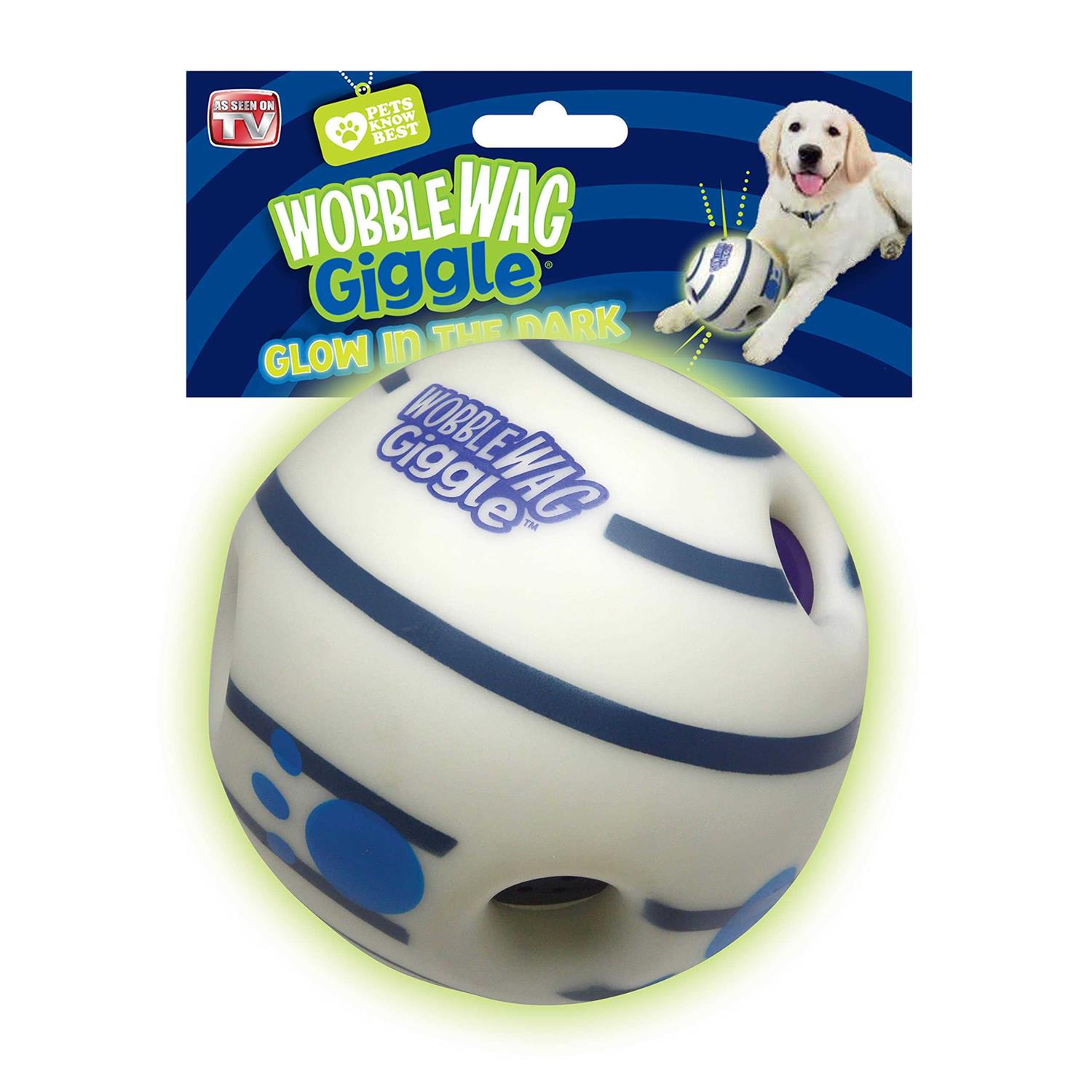 Wobble Wag Giggle Ball, Interactive Dog Toy, Fun Giggle Sounds When Rolled or Shaken