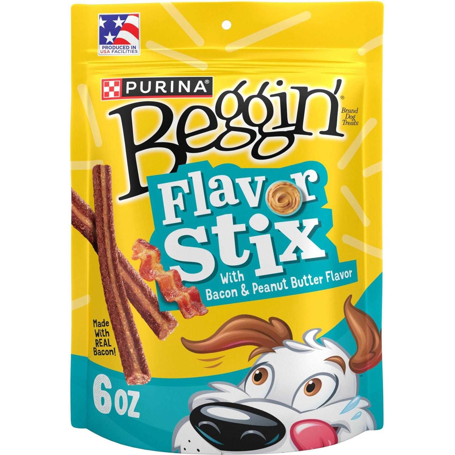Beggin’ Dog Treat Flavor Stix with Bacon & Peanut Butter Flavor