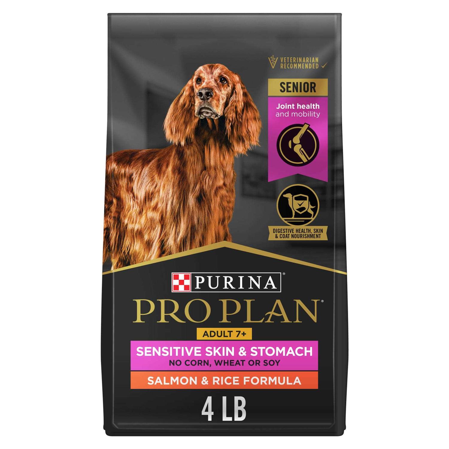 Purina Pro Plan Sensitive Skin & Stomach Salmon & Rice Formula Senior Dry Dog Food