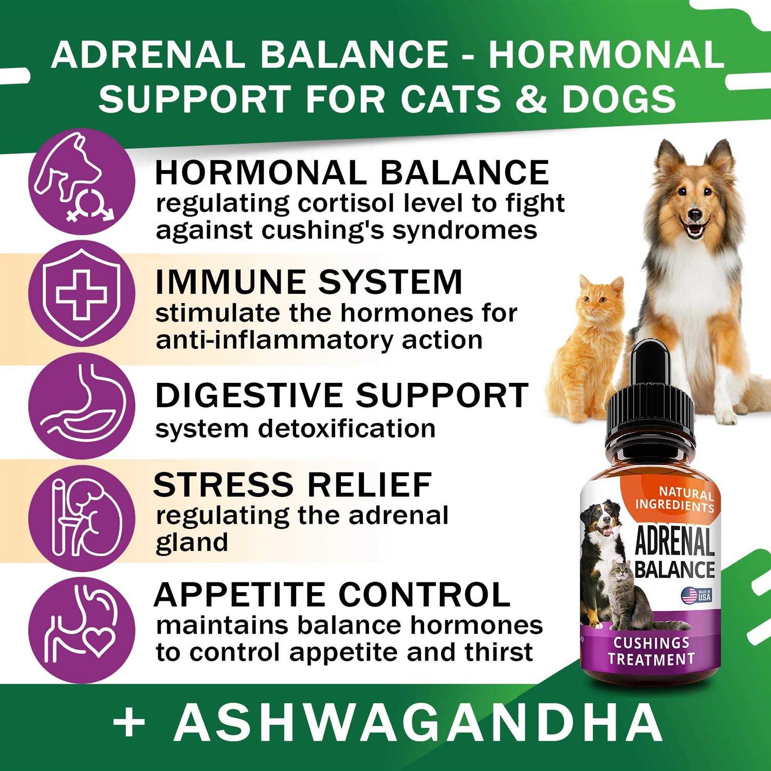 FurFinds Adrenal Balance for Dogs and Cats Cushings Treatment for Pets