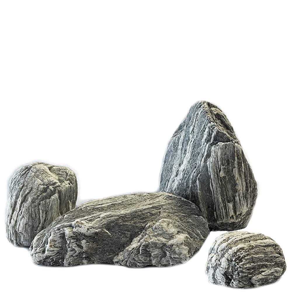AquaNatural 15lb Silver Alpine Rock Mountain Stone for Aquariums, aquascaping, terrariums and vivariums,Silver