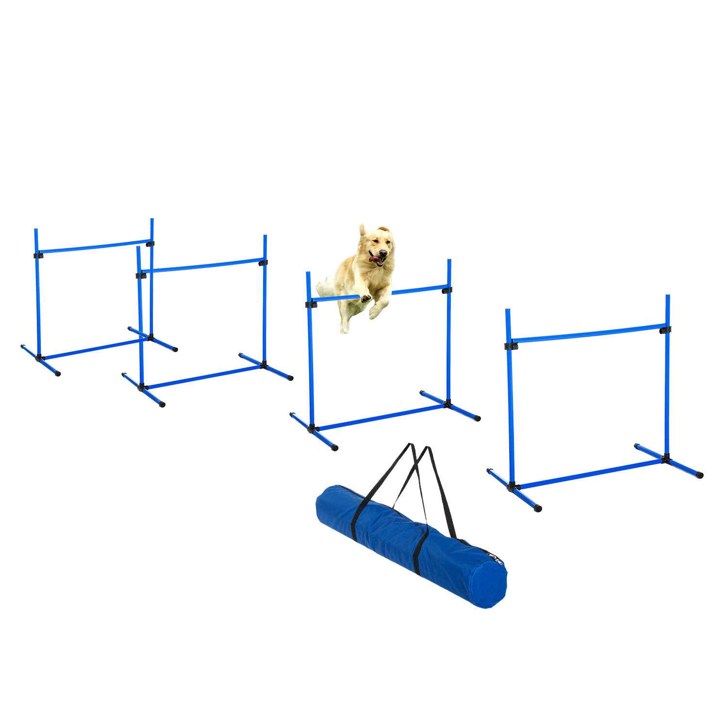 Pawhut 4 Piece Dog Agility Equipment with Adjustable Height Jump Bars