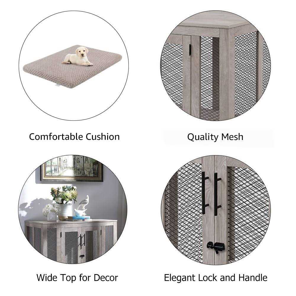 Unipaws Dog Crate with Cushion and Tray