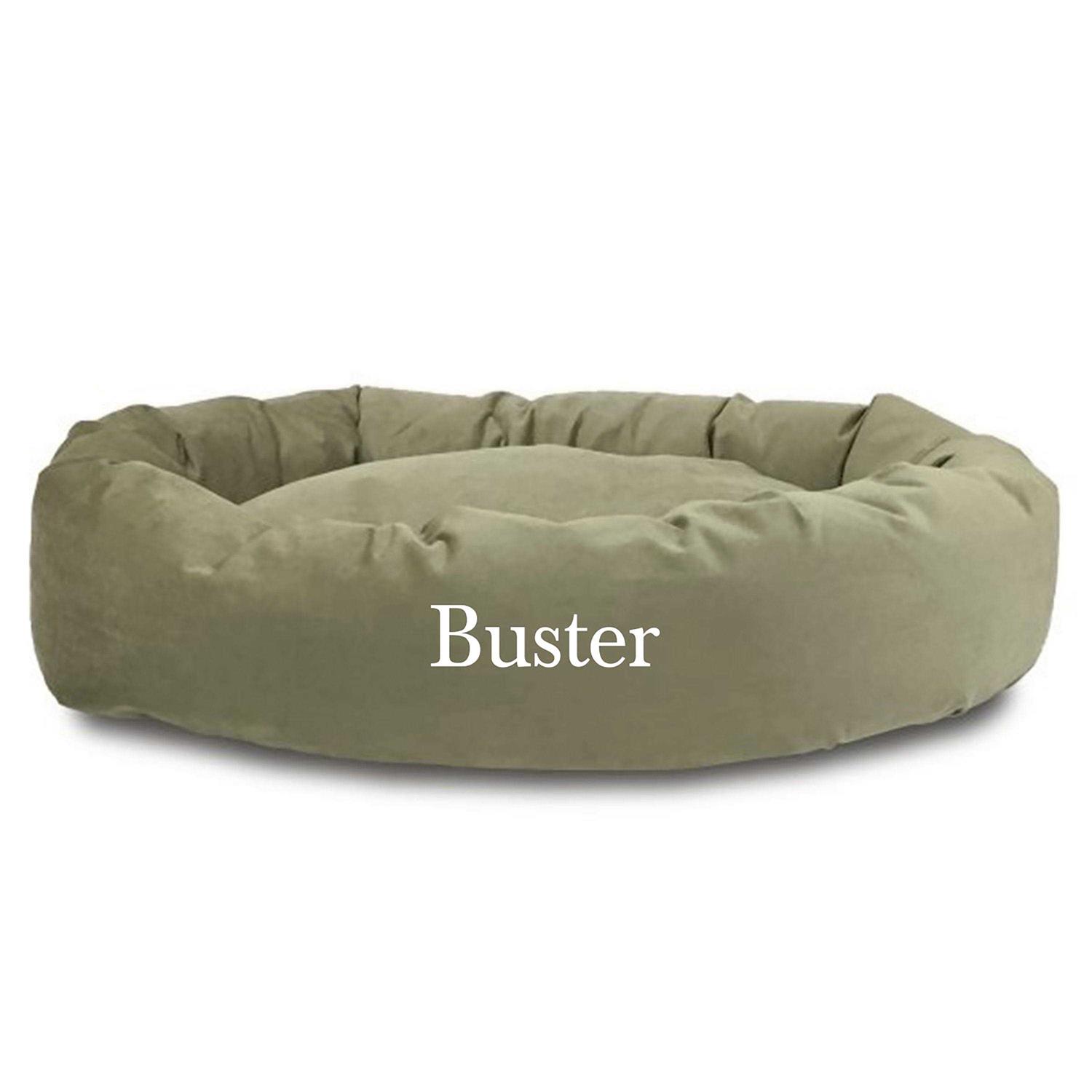 Majestic Pet Velvet Personalized Bagel Cat & Dog Bed