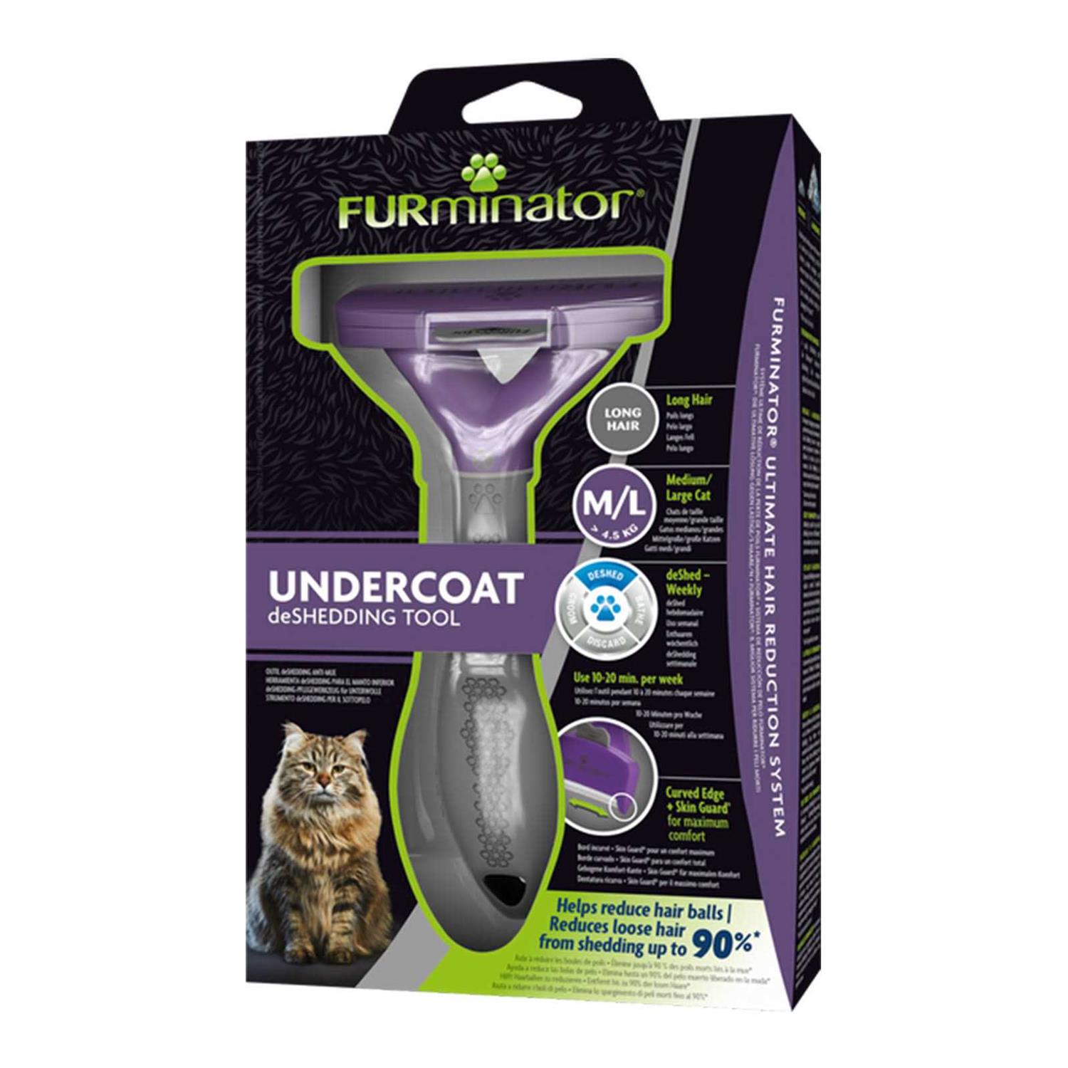FURminator Undercoat deShedding Tool for Medium/Large Long Hair Cat