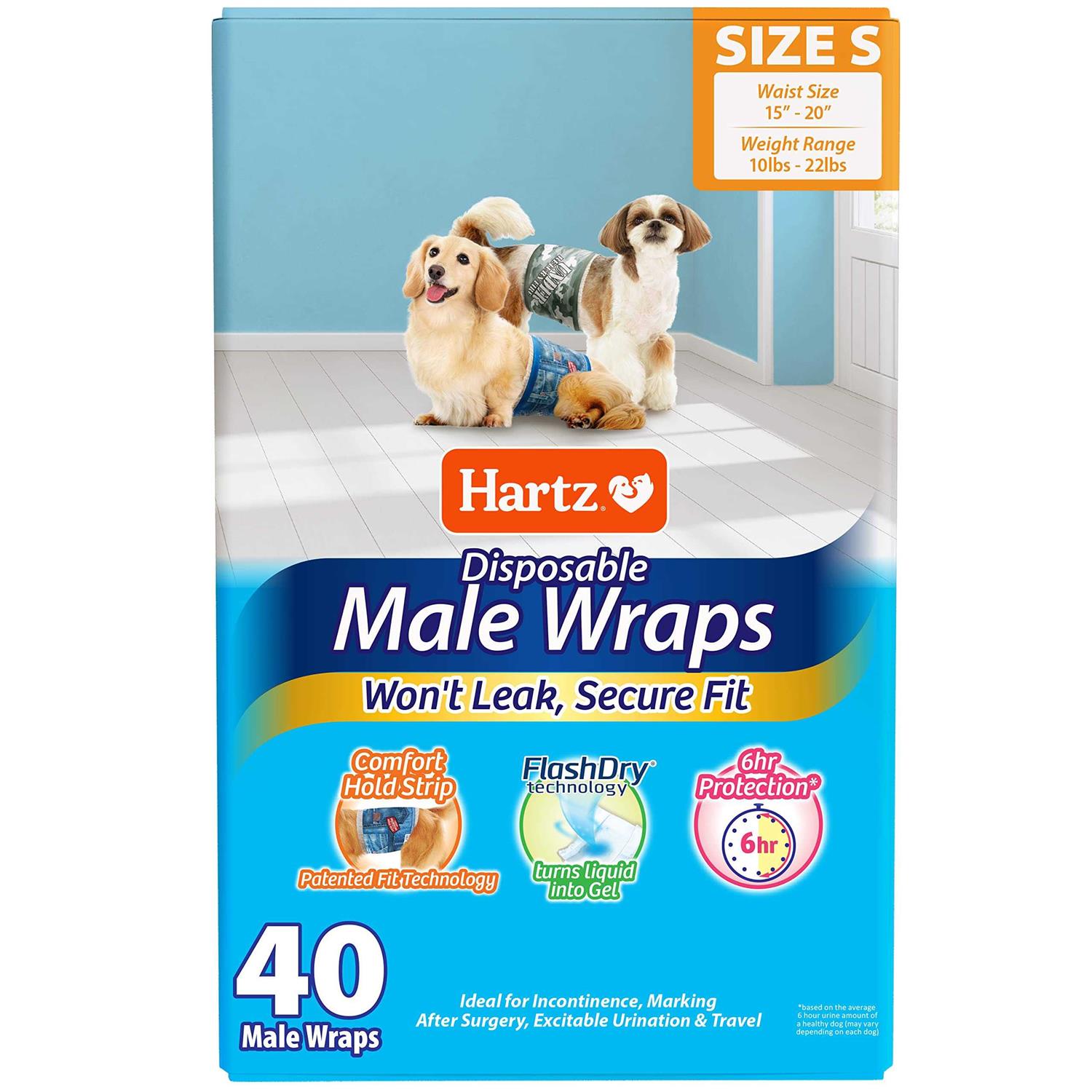 Hartz Disposable Male Dog Wraps Size