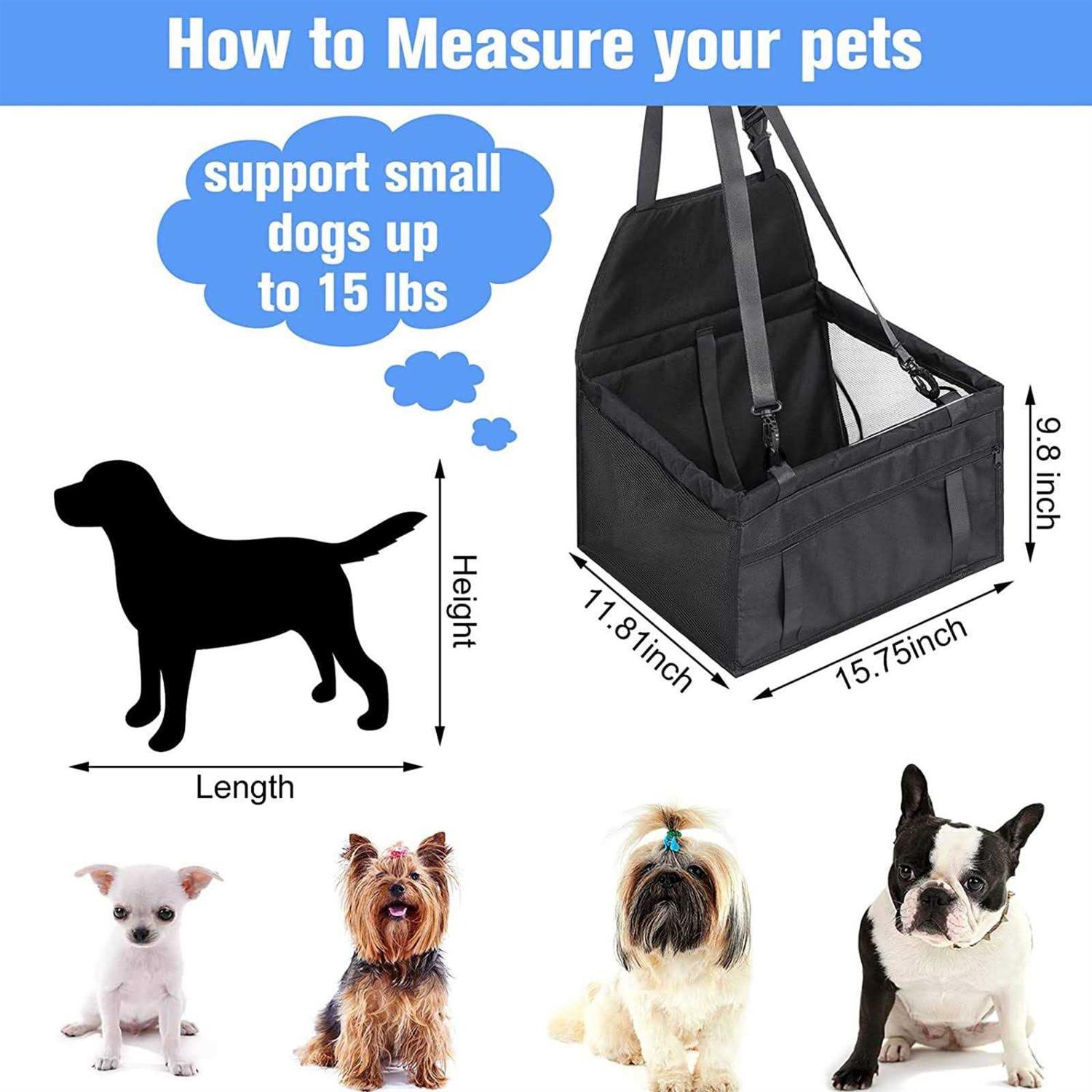 Pet Dog Car Seat, Breathable and Foldable Pet Car Basket, Pet Dog Booster Portable Seat, Suitable for Small and