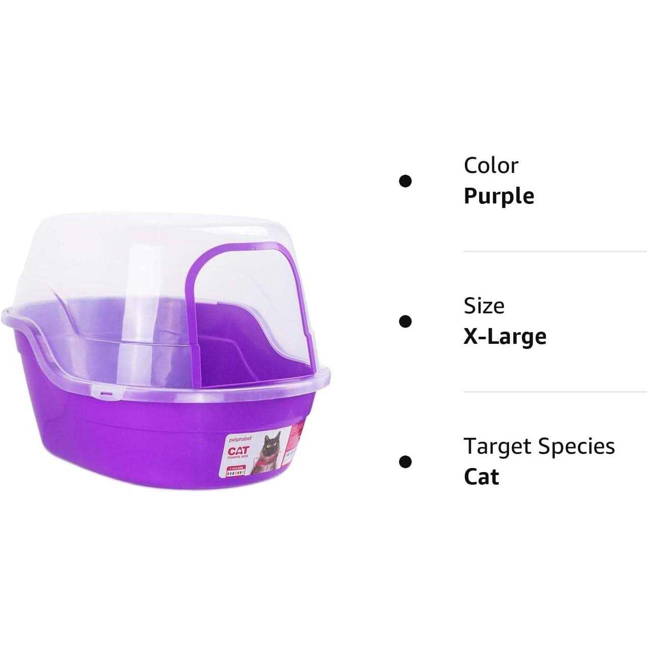 Petphabet Jumbo Hooded Cat Litter Box
