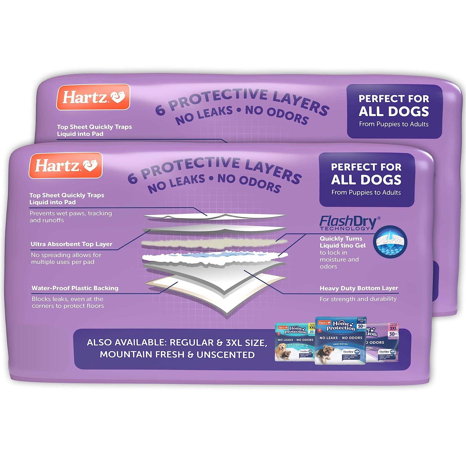 Hartz Home Protection Lavender Scent Odor Eliminating Dog Pads