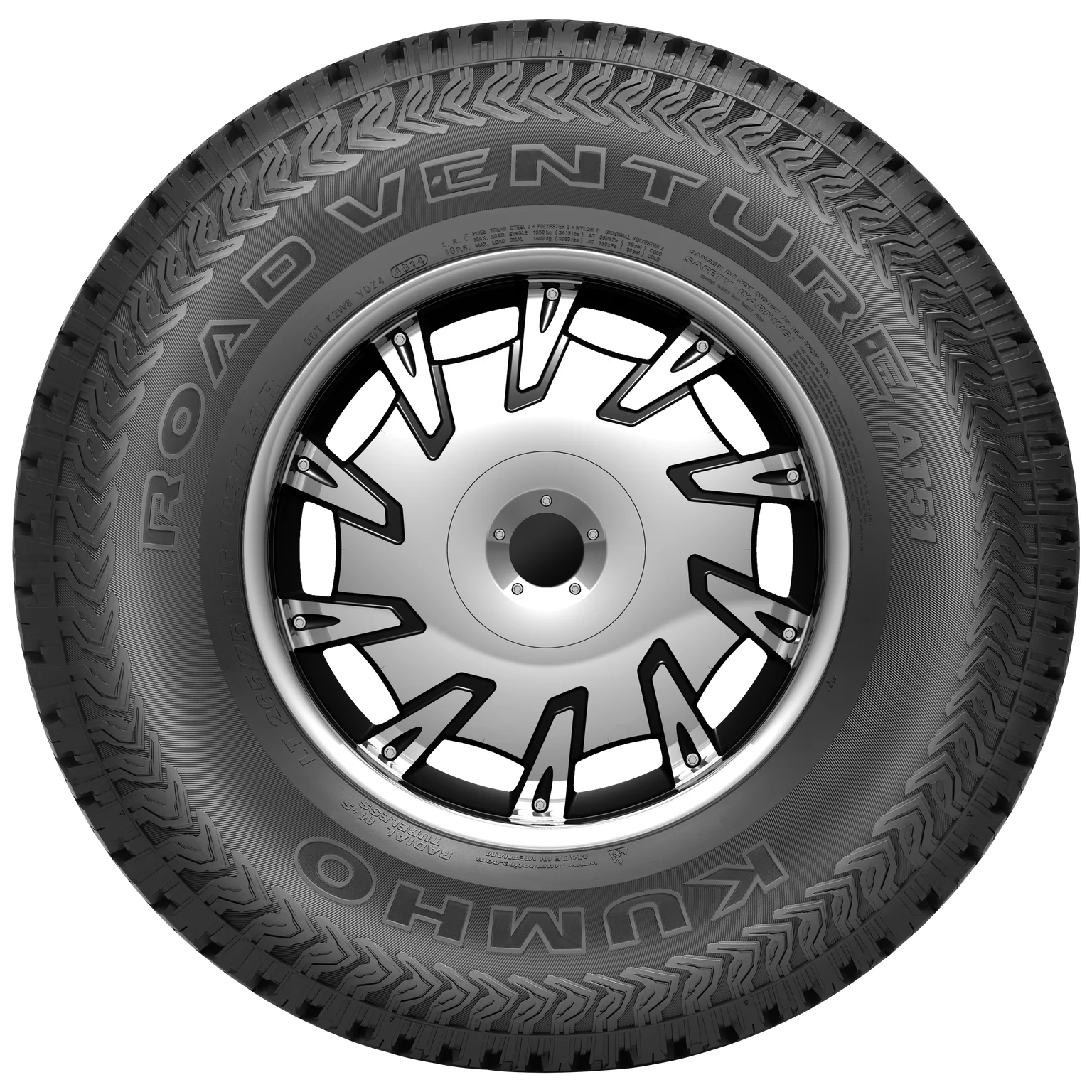 Kumho Road Venture AT51 All Terrain LT275/65R20 126/123R E Light Truck Tire Fits: 2011-22 Ford F-350 Super Duty Lariat