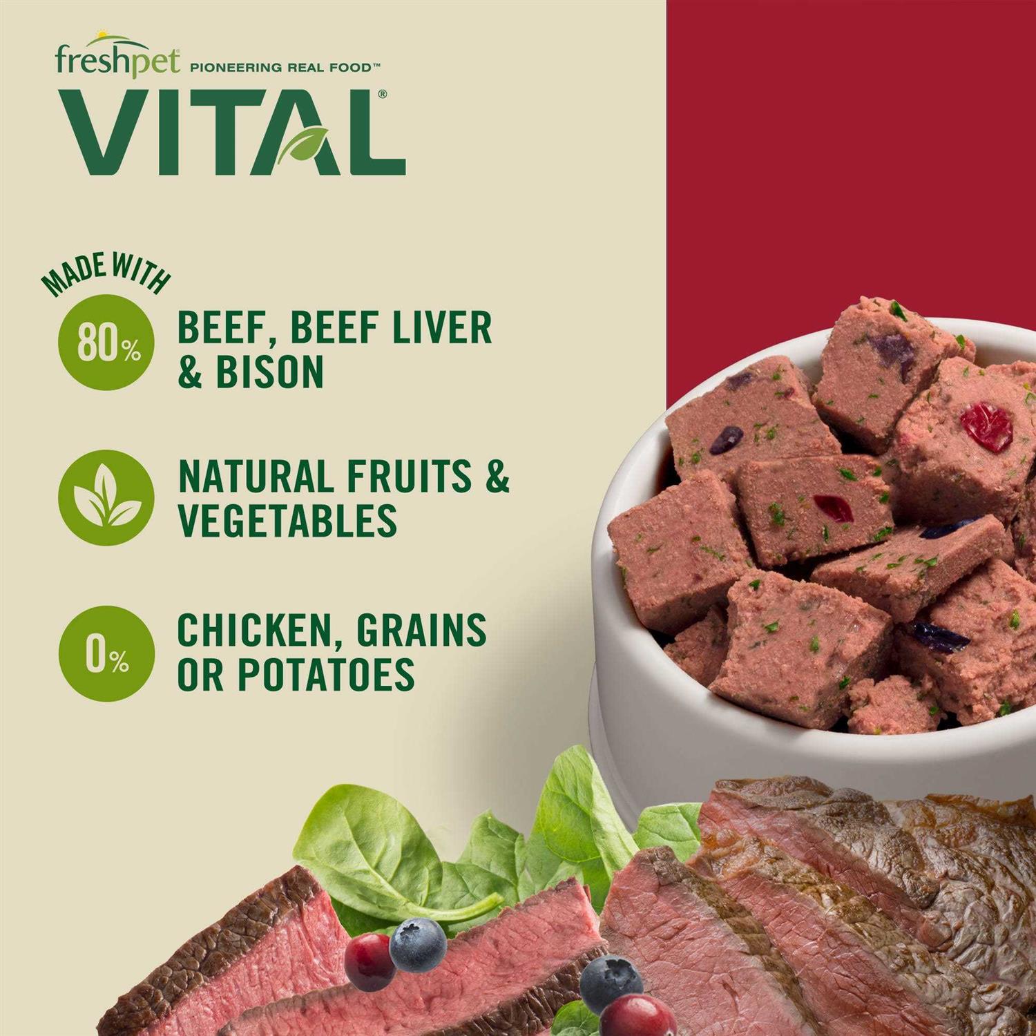 Freshpet Vital Grain-Free Beef & Bison Fresh Dog Food