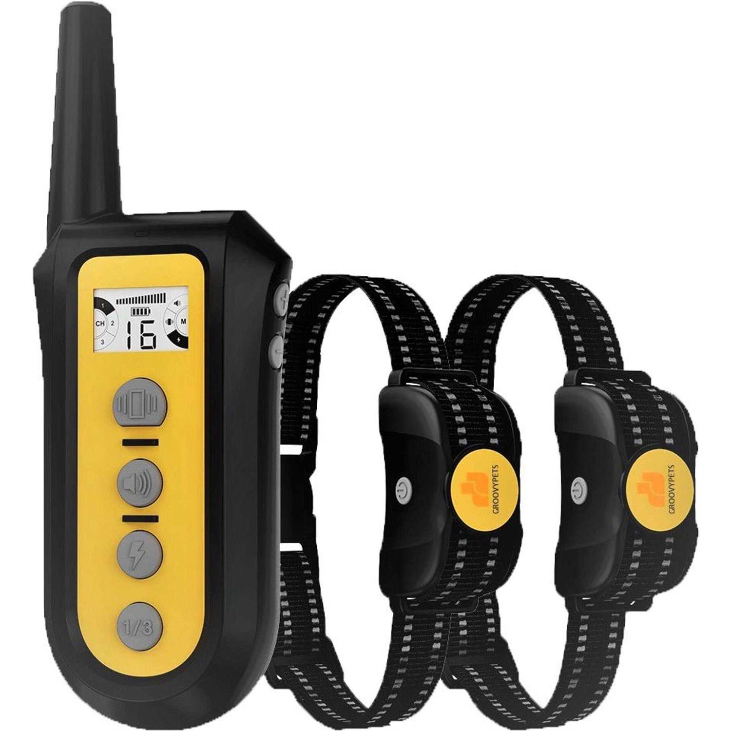 GroovyPets 650 Yard Auto Anti-bark Remote Dog Training Shock Collar