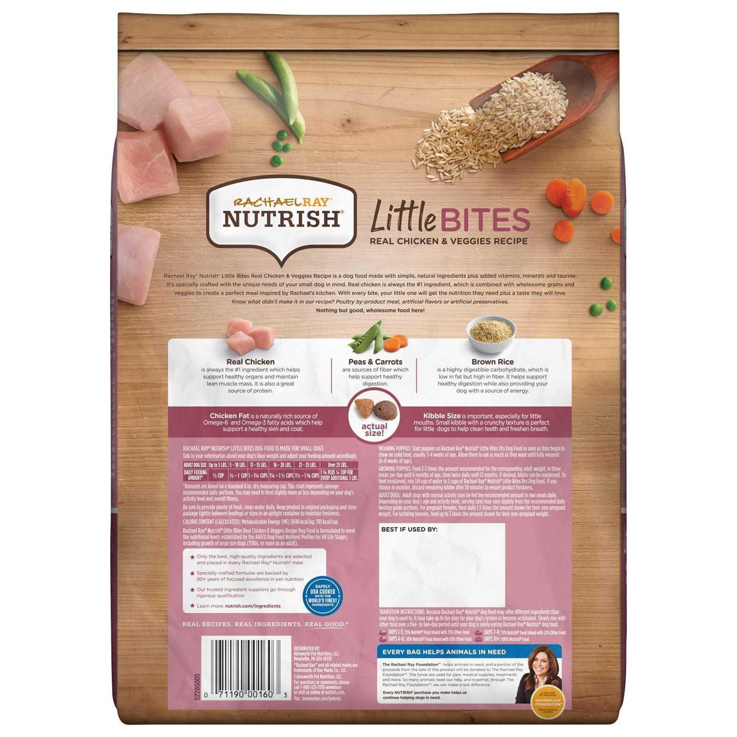 Rachael Ray Nutrish Little Bites Real Chicken & Veggies Recipe Dry Dog Food