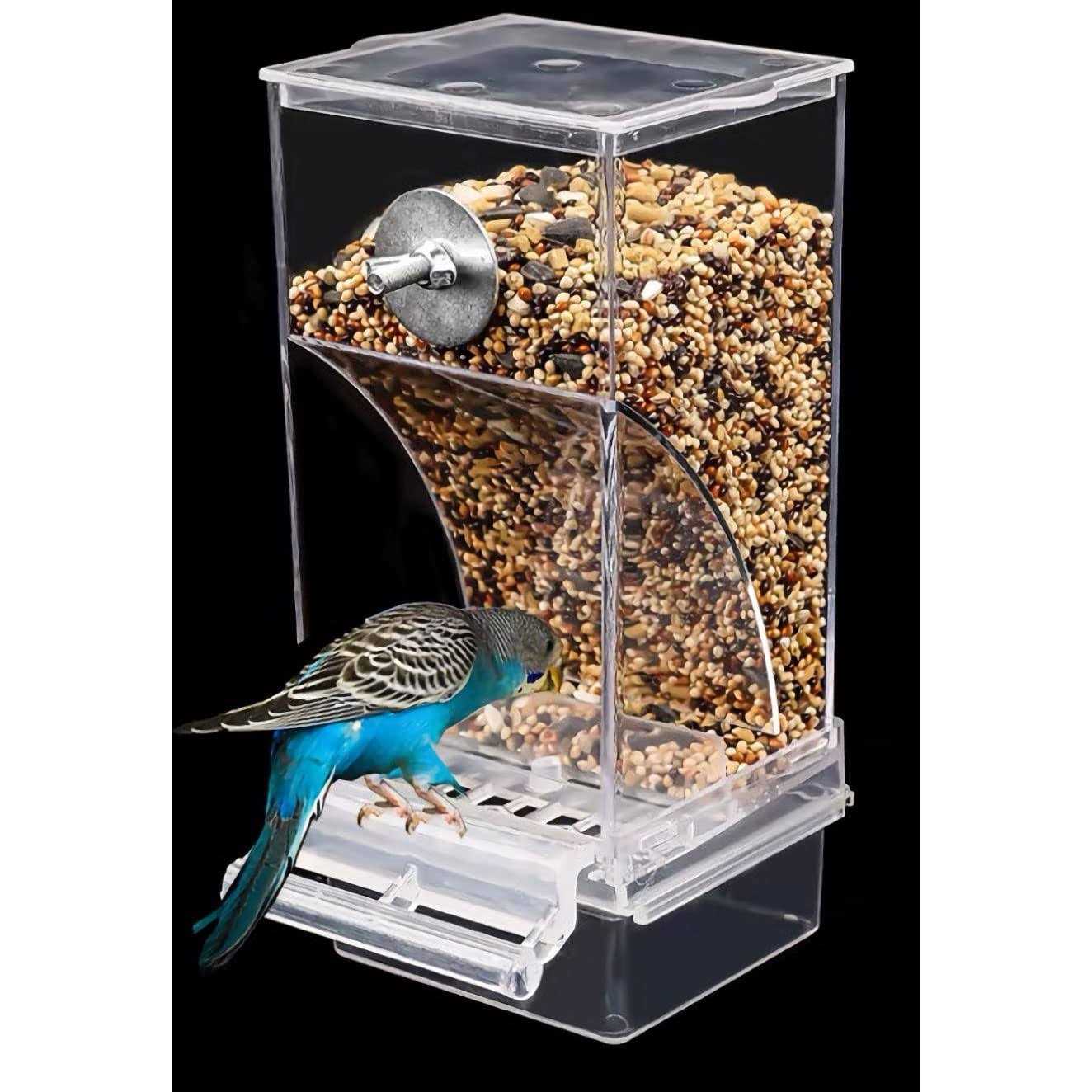Automatic Bird Feeder,No Mess Bird Feeder,Bird Cage Feeder Bird Cage Accessories for Parakeet Canary Cockatiel Finch