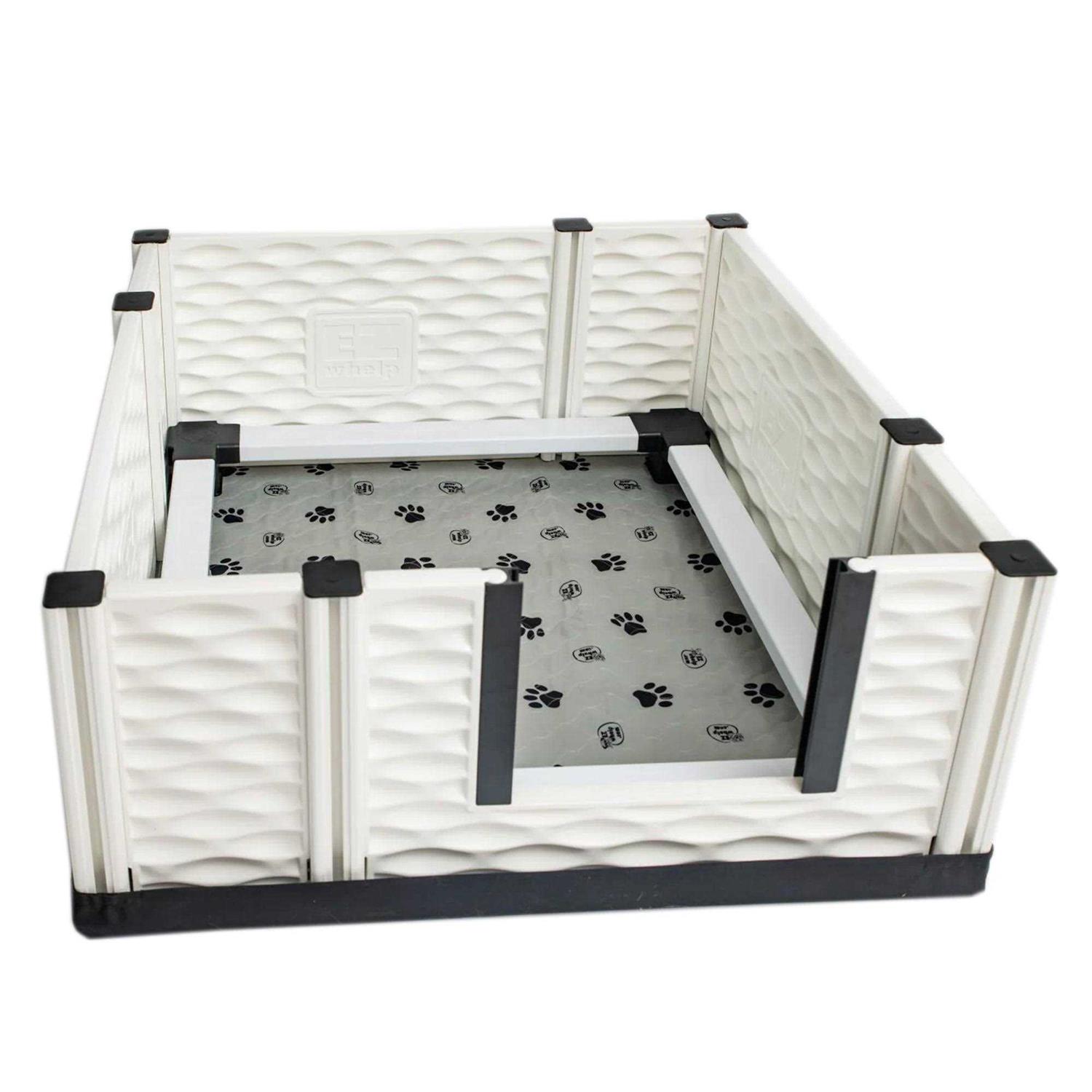 EZwhelp EZclassic Puppy Dog Whelping Box Playpen w/Rails & Liner