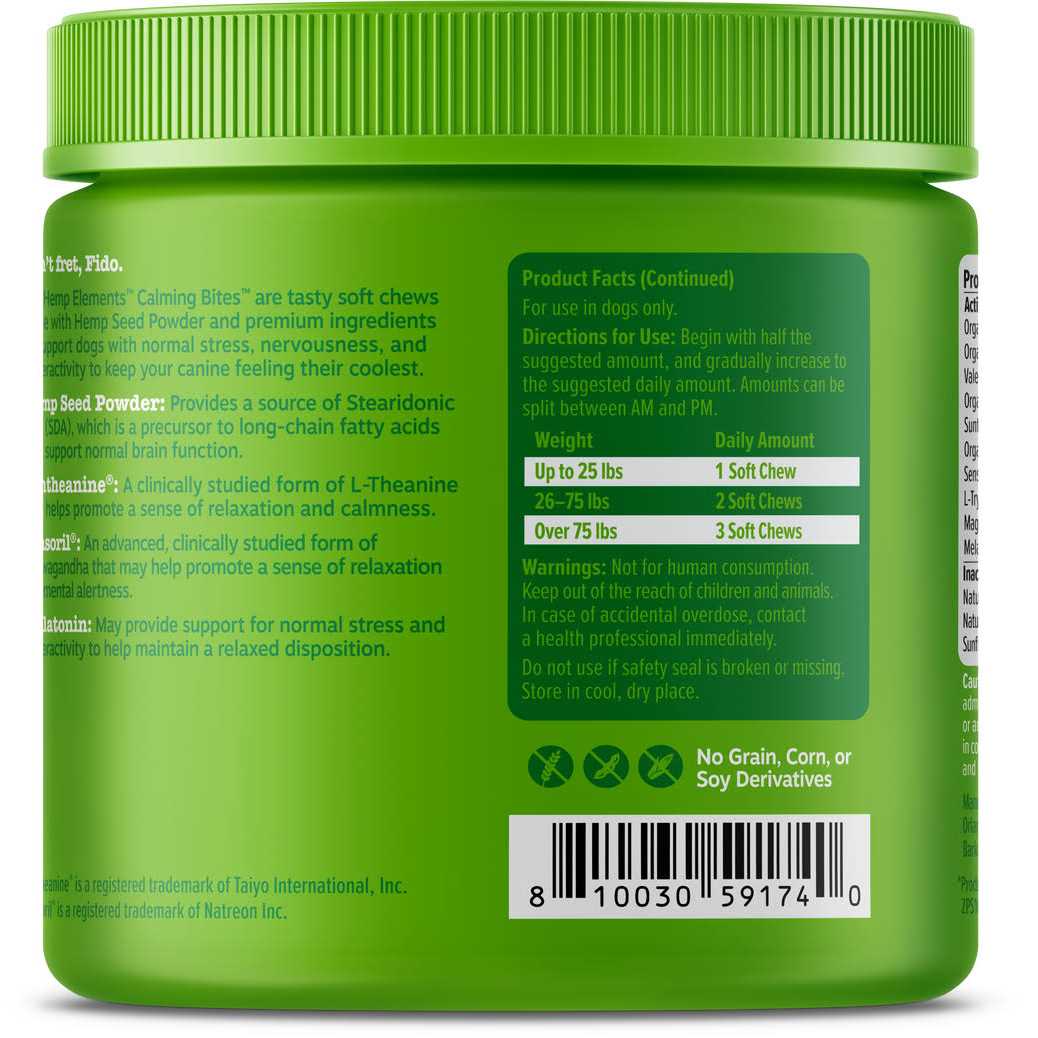 Zesty Paws Hemp Elements Calming Bites for Dogs