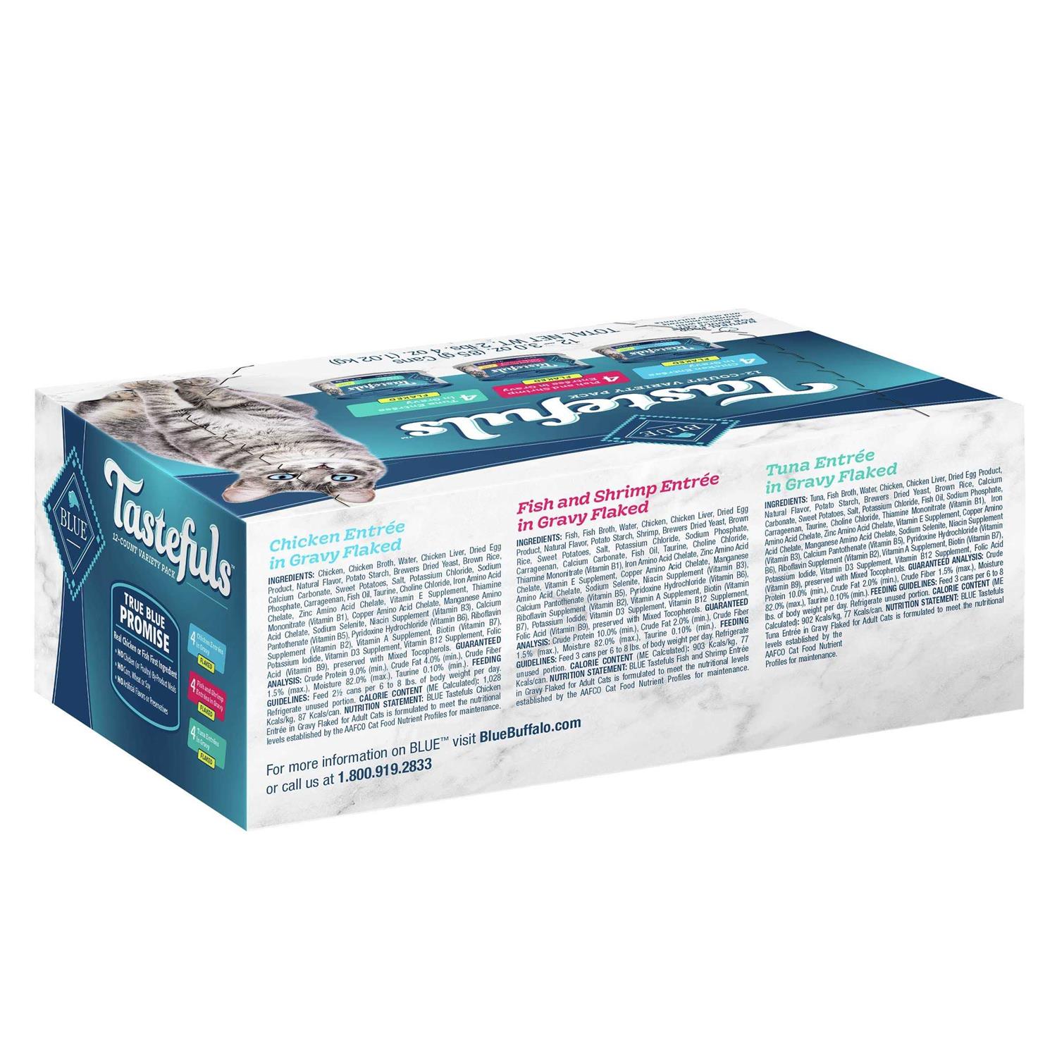 Blue Buffalo Tastefuls Wet Cat Food Flaked Variety Pack