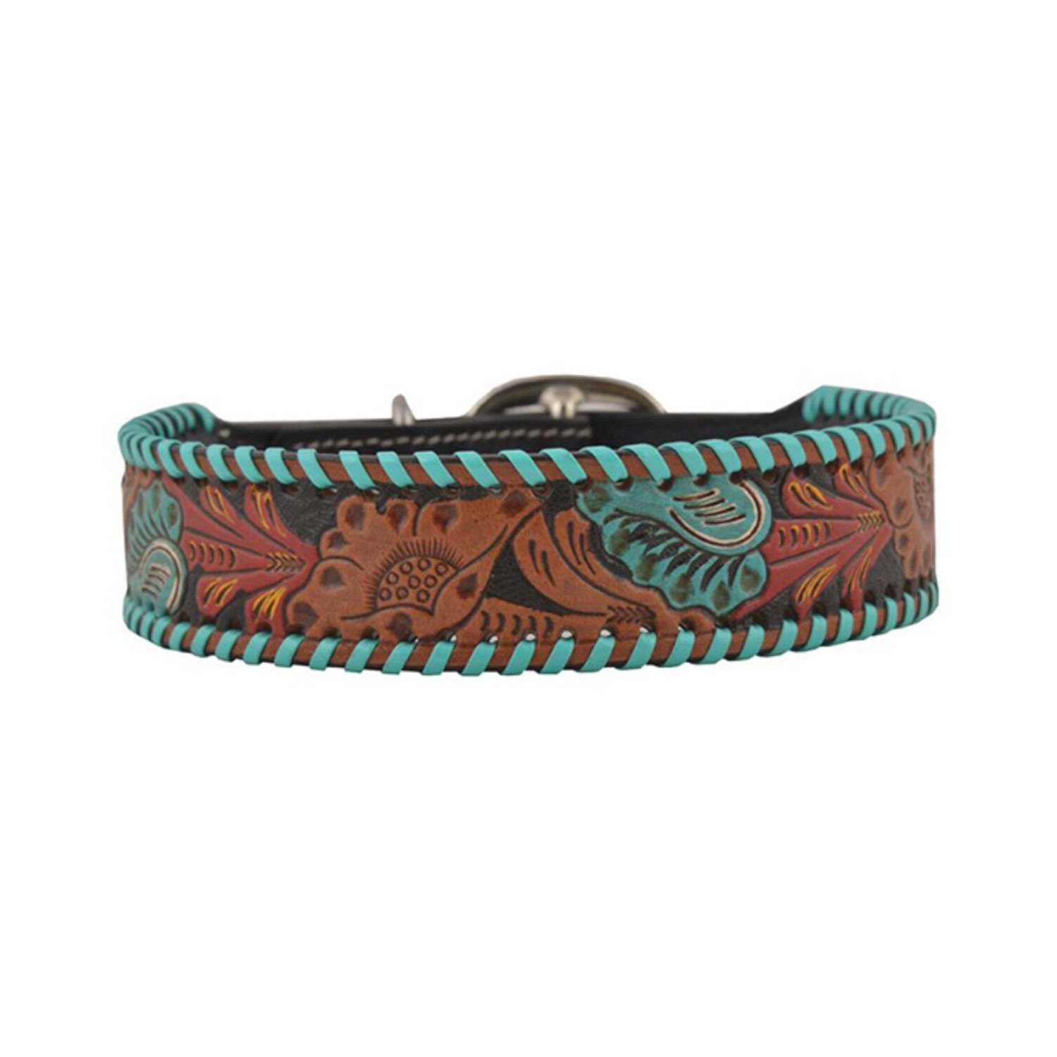 Myra Bag Myra Full Bloom Tooled Leather Dog Collar