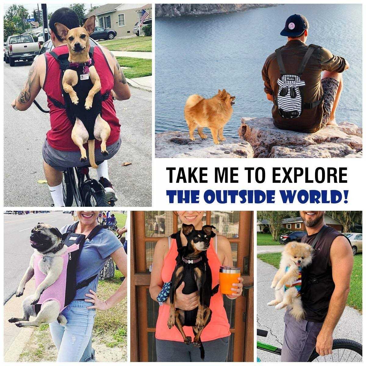 Pawaboo Pet Carrier Backpack Adjustable Pet Front Cat Dog Carrier Backpack Travel Bag