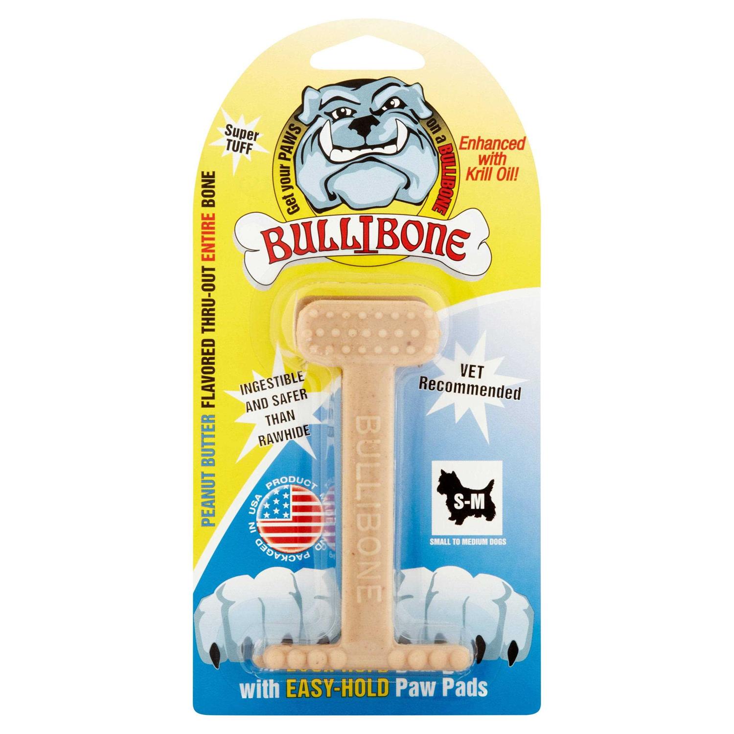 Bullibone Nylon Dog Chew Toy Nylon Bone Improves Dental Hygiene Easy to Grip Bottom and Permeated with Flavor
