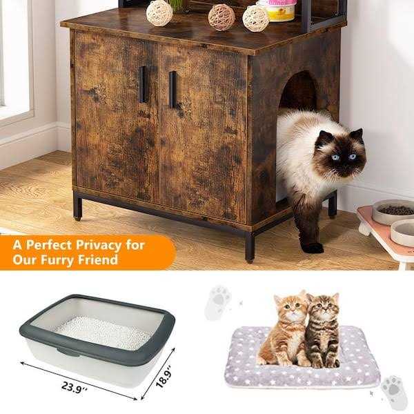 Kellum Rustic Brown Litter Box Enclosure