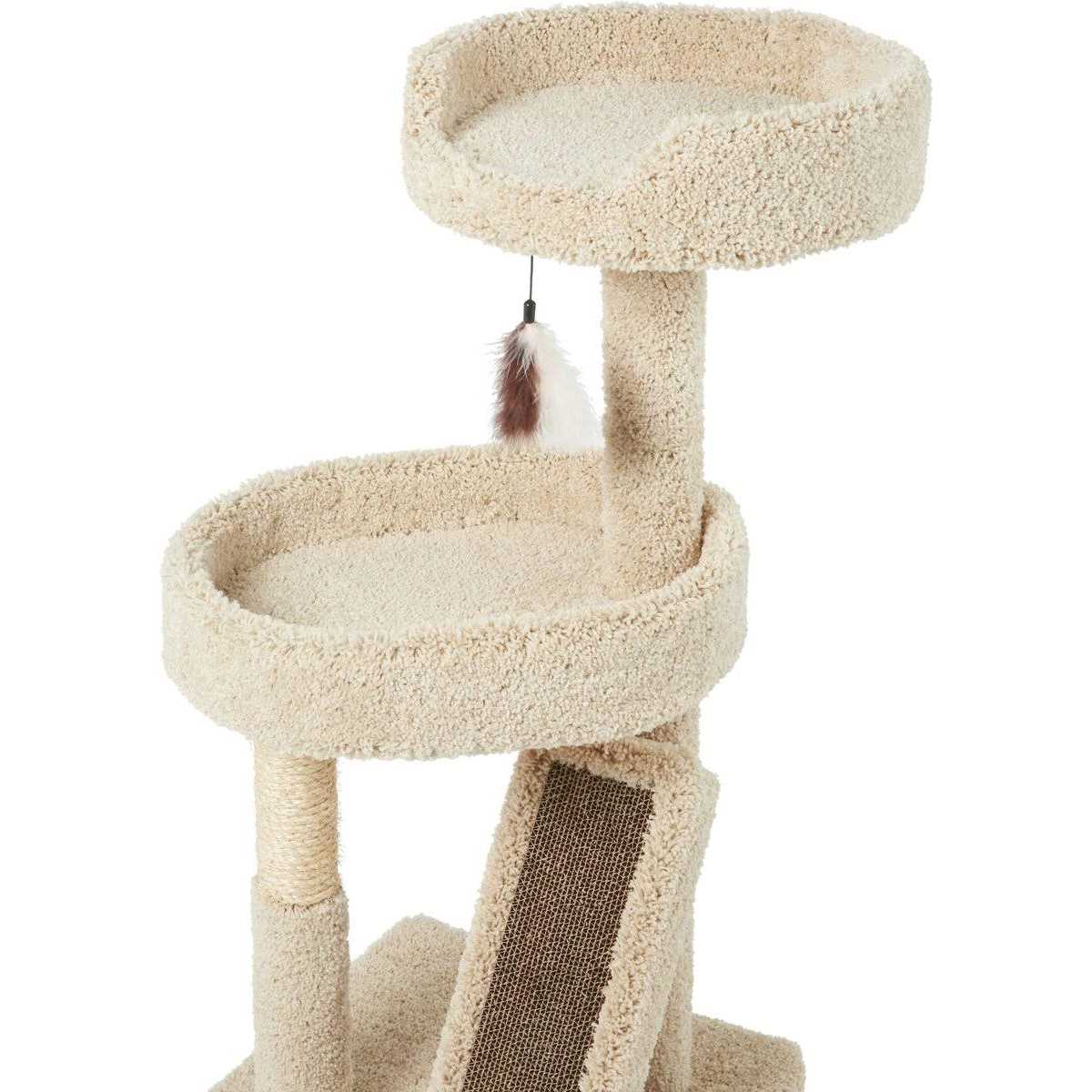 Frisco 44-in Real Carpet Cat Tree with Replaceable Corrugate Scratcher