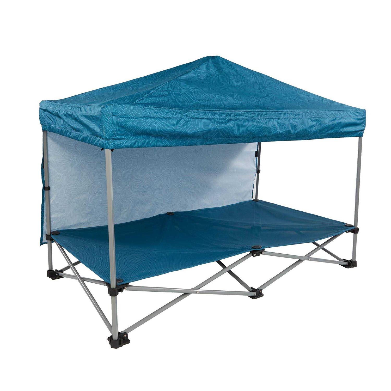 Arcadia Trail Elevated Canopy Cot with Water-Resistant Roll-Down Sunshade