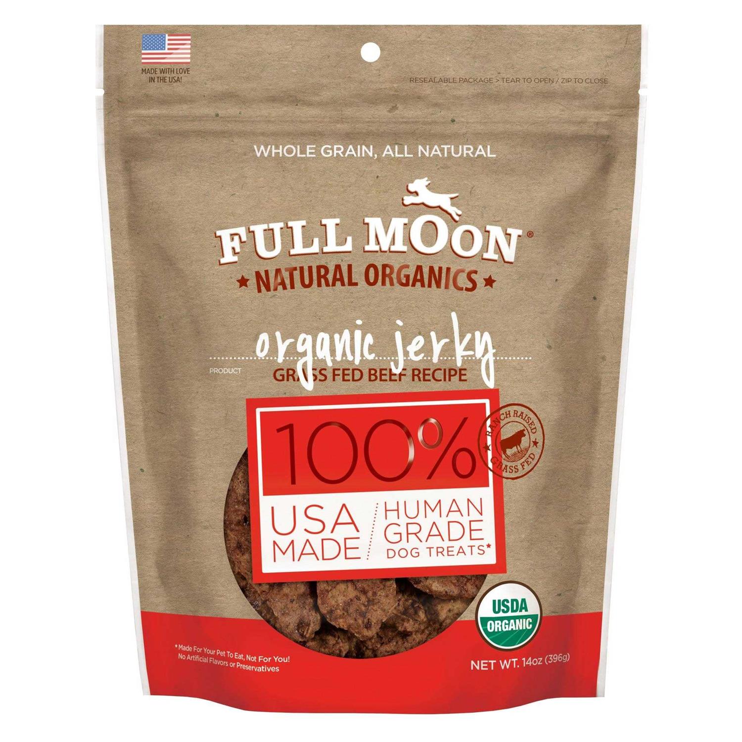 Full Moon Organic Beef Jerky Human-Grade Dog Treats