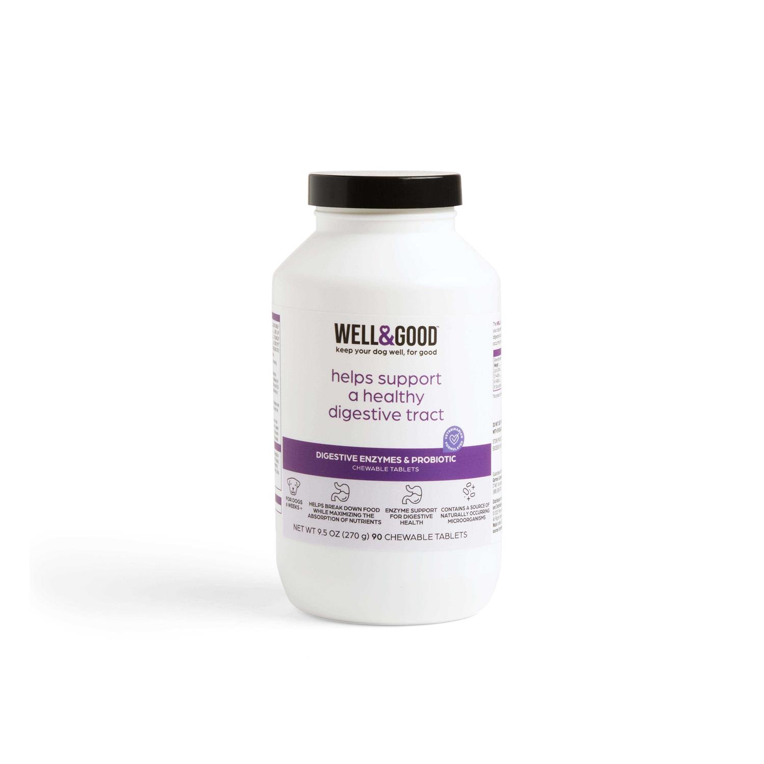 Well & Good Digestive Enzymes & Probiotics Tablets for Dogs