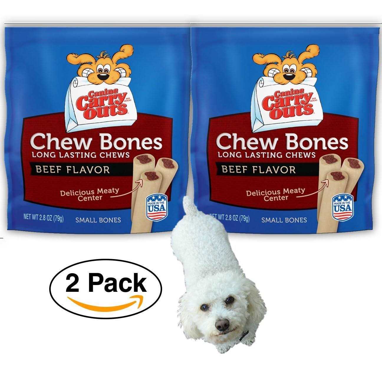 Canine Carry Outs Beef Flavor Dog Chew Bones