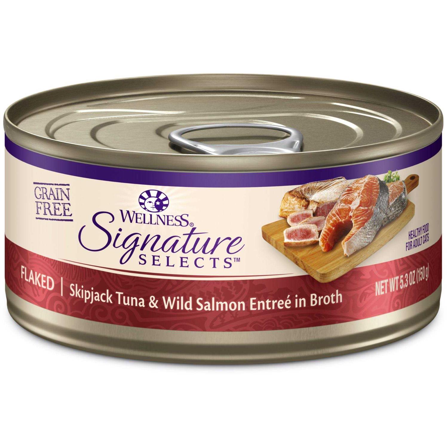 Wellness Signature Selects Grain Free Flaked Skipjack Tuna & Wild Salmon Entree Canned Cat Food