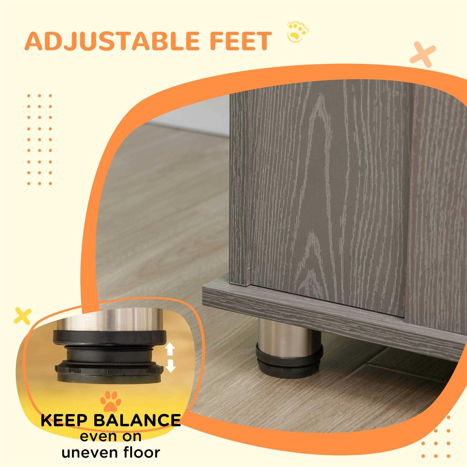 PawHut Dog Crate Furniture Wooden End Table Furniture with Lockable Magnetic Doors