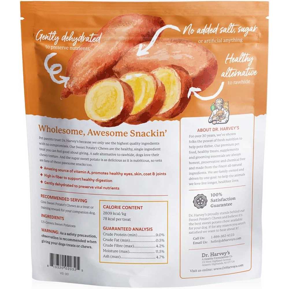 Dr. Harvey’s Sweet Potate’r Chews Dog Treats