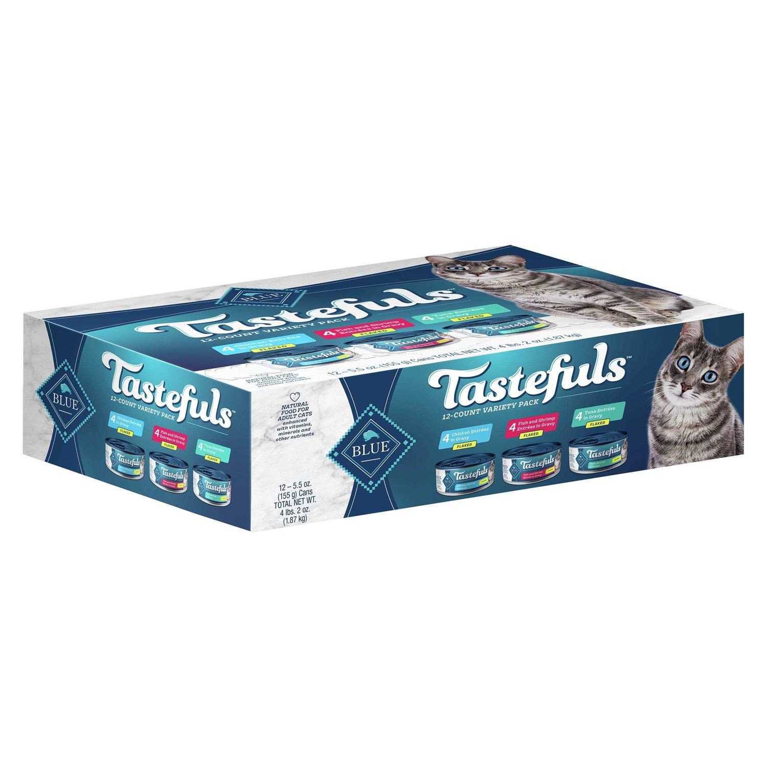 Blue Buffalo Tastefuls Tuna, Chicken and Fish/Shrimp Flaked Variety Pack Wet Cat Food