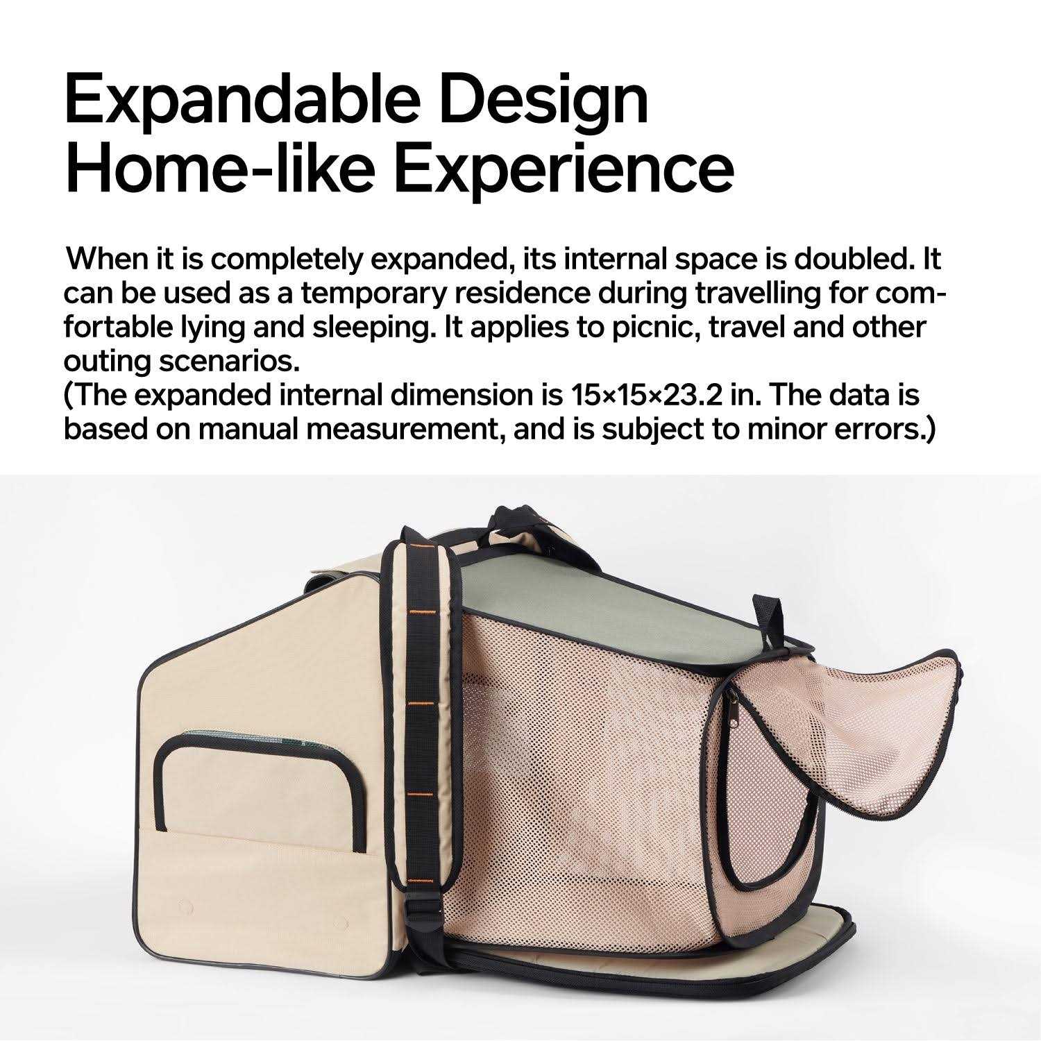 Pidan Expandable Travel Habitat Carrier For Cats and Small Dogs