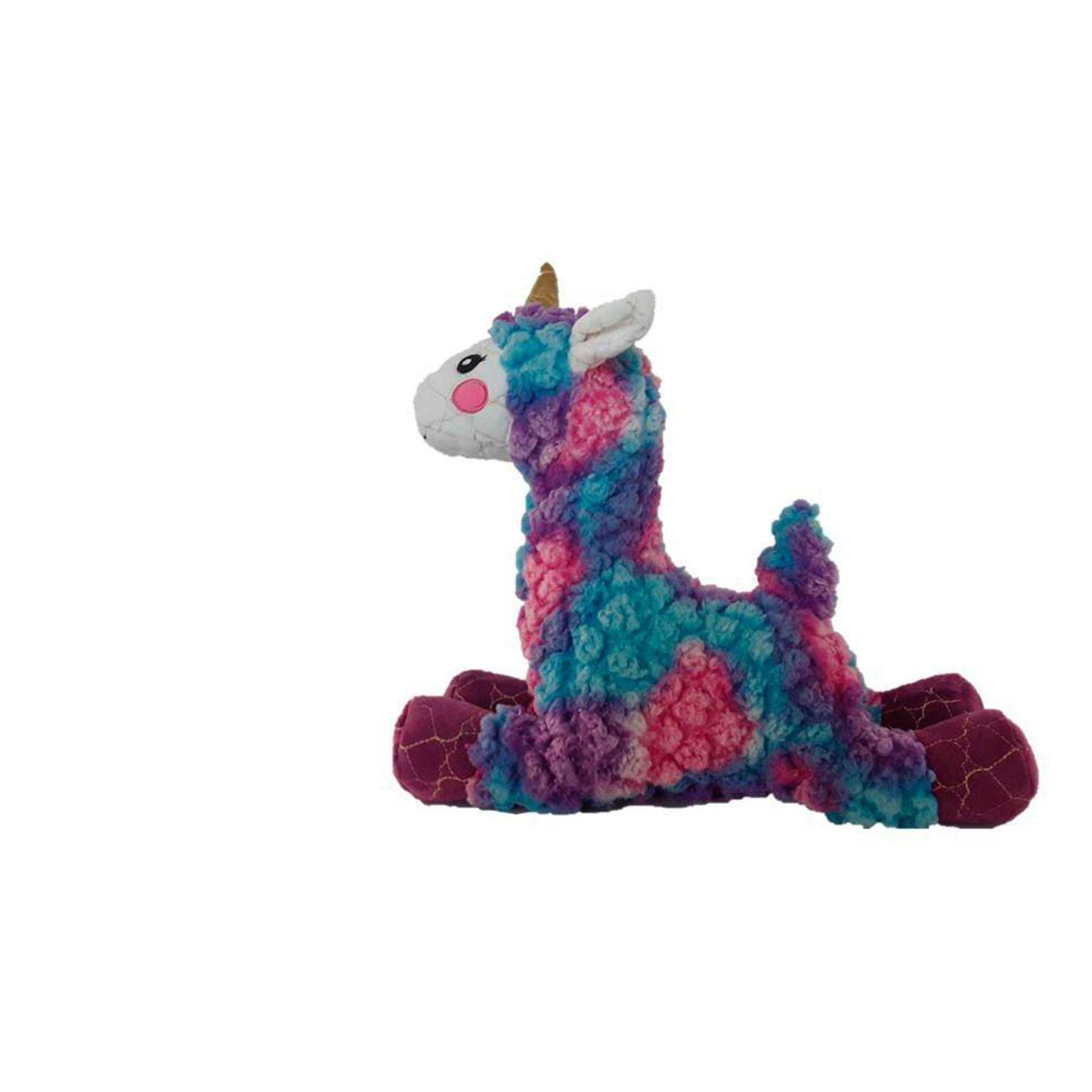 Leaps & Bounds Ruffest & Tuffest Llama-corn Tough Plush Dog Toy with Kevlar Stitching