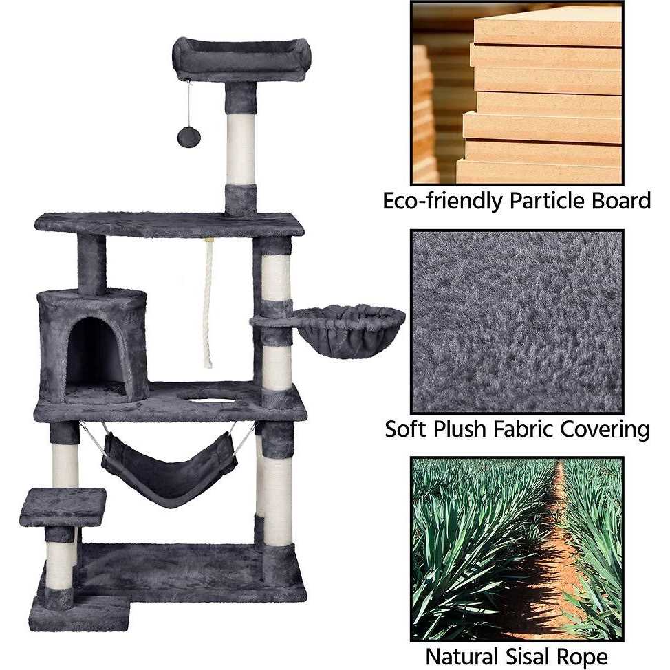 Yaheetech 61.5-in Plush Cat Tree Condo