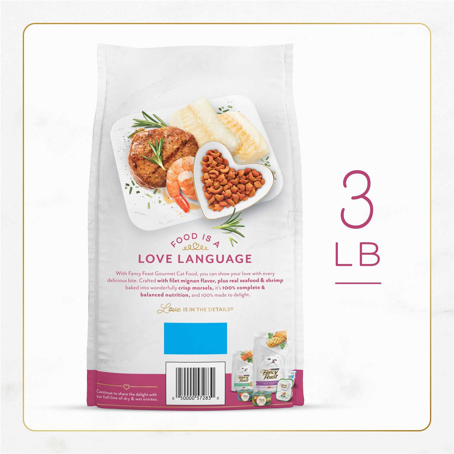 Fancy Feast Dry Cat Food Filet Mignon Flavor with Seafood & Shrimp