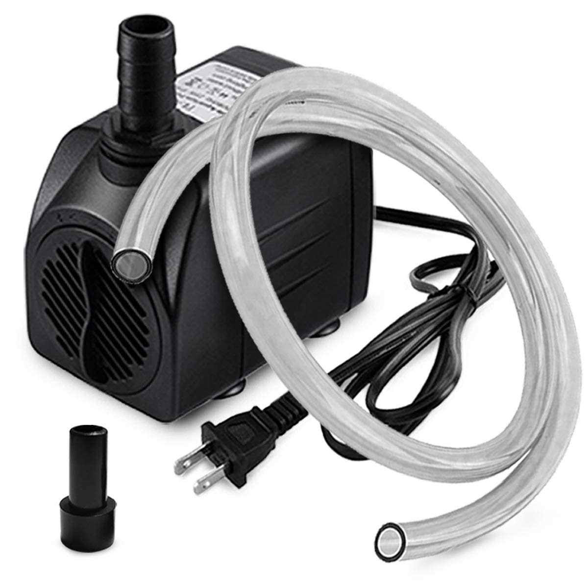 PULACO 10W 160GPH Submersible Pump with 3.3 ft Tubing for Aquariums