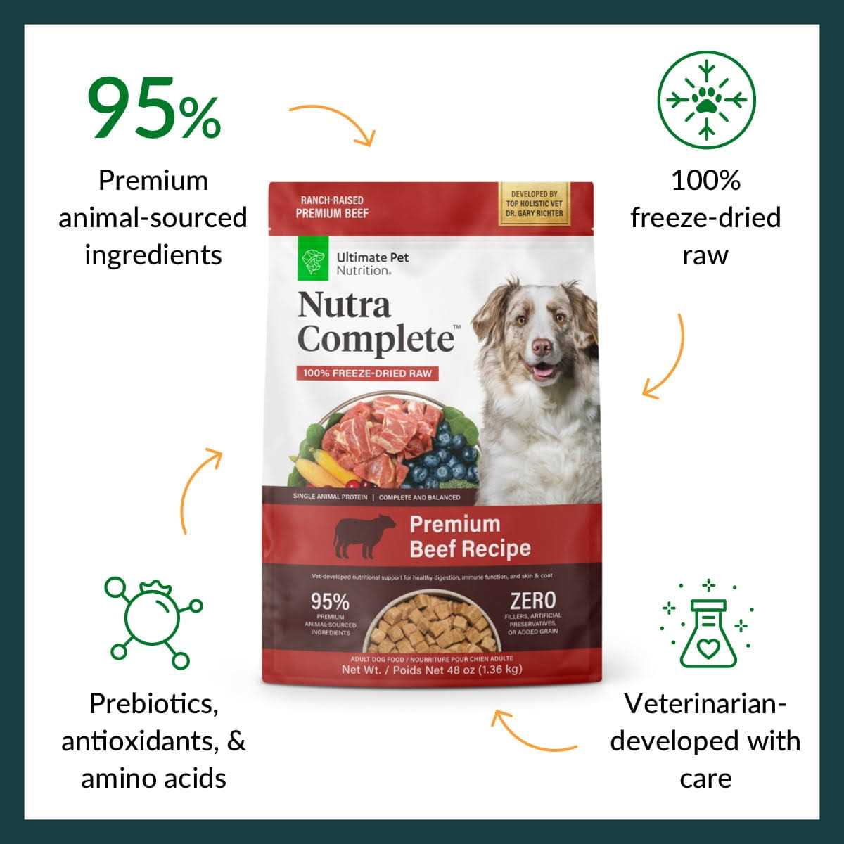 Ultimate Pet Nutrition Freeze Dried Nutra Complete Beef Dog Food