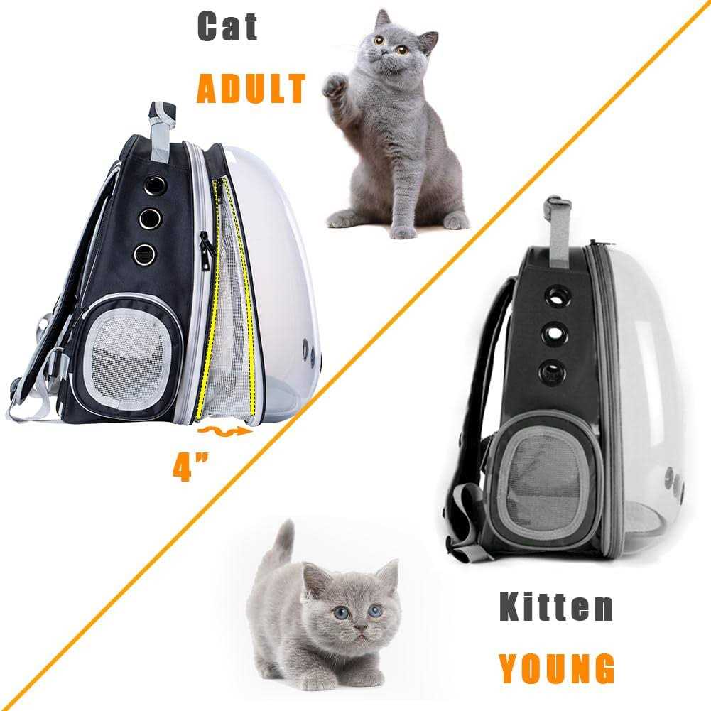 halinfer Front Expandable Cat Backpack Carrier, Fit up to 20 lbs, Space Capsule Bubble Window Pet Carrier Backpack for Large Fat Cat and Small Puppy