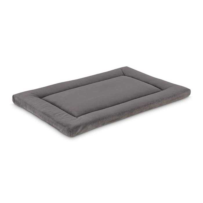 EveryYay Essentials Happy Place Dark Grey Velvet Dog Crate Mat and Pet Bed