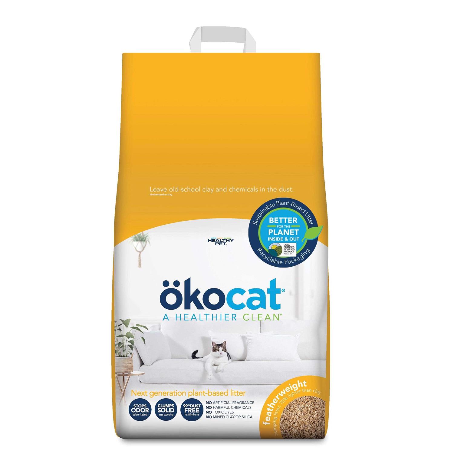 Okocat Featherweight Clumping Wood Cat Litter