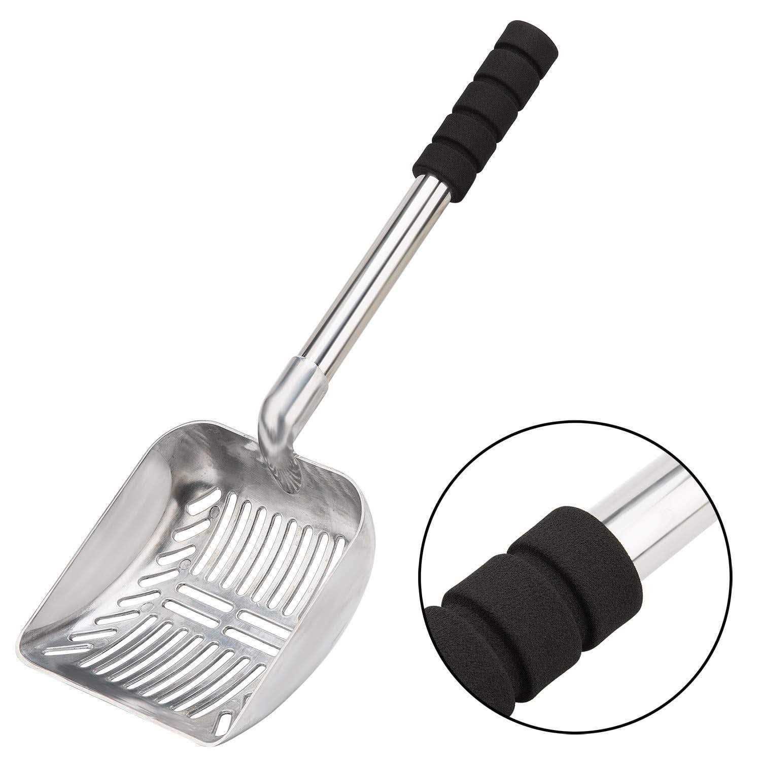 Metal Scoop With Deep Shovel And Long Handle Detachable Stainless Steel Non-Stick Sifter With Foam Padded Grip Handle No Bending Back Heavy Duty
