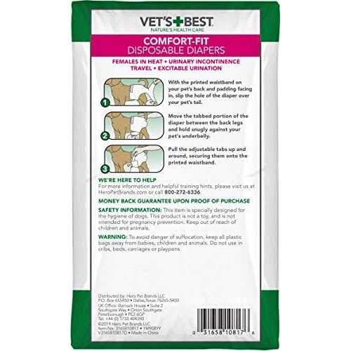 Vet’s Best Comfort Fit Disposable Female Dog Diapers