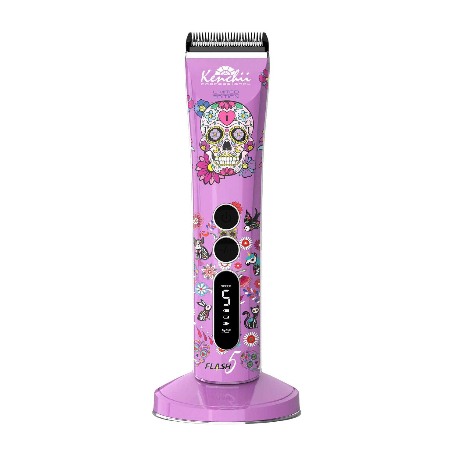 Kenchii Flash5 5-in-1 Digital Cordless Clipper Purple/Skull