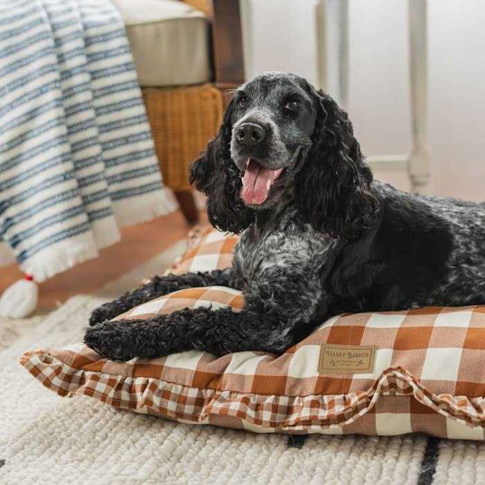 Harry Barker 24 x 5 Brown Gingham Print Envelope Dog Bed